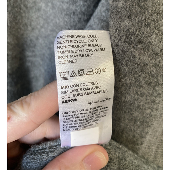 Chico's Cardigan Womens Size 4 ( US XXL) Gray Stretch Knit Sweater Career Office - Picture 9 of 11